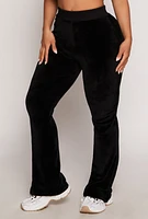 Womens Velour Boot Cut Pants,