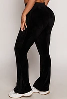 Womens Velour Boot Cut Pants,