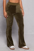 Womens Velour Boot Cut Pants,