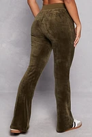 Womens Velour Boot Cut Pants,