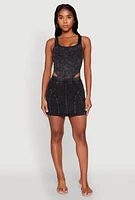 Womens Mineral Wash High Cut Bodysuit, Black, Size M