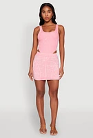 Womens Mineral Wash High Cut Bodysuit, Pink, Size L