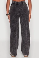 Womens Mineral Wash Straight Leg Sweatpants, Grey, Size S