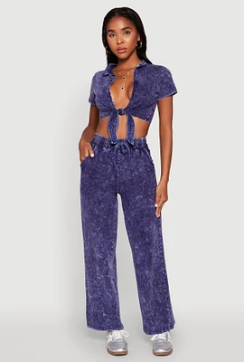 Womens Mineral Wash Straight Leg Sweatpants,