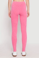 Womens Seamless Mineral Wash Leggings, Pink, Size L-XL