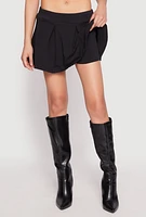 Womens Cell Phone Pocket Pleated Skort, Black,