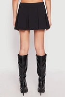 Womens Cell Phone Pocket Pleated Skort, Black,