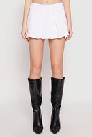 Womens Cell Phone Pocket Pleated Skort, White, Size XL