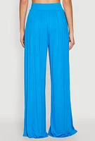 Womens High Waisted Pleated Wide Leg Pants,