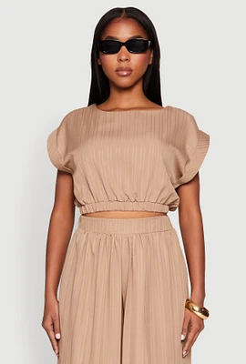 Womens Shadow Stripe Crop Top,