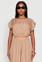 Womens Shadow Stripe Crop Top,