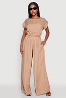 Womens Shadow Stripe Crop Top,