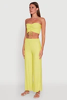 Womens Ruched Sweetheart Smocked Tube Top,