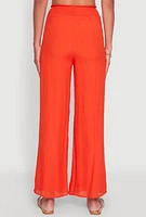 Womens Smocked High Waisted Palazzo Pants,