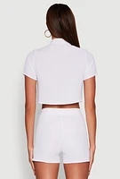 Womens Airy Cargo Pocket Button Front Shirt, White, Size M