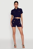 Womens Airy Cargo Pocket Shorts,
