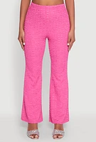 Womens Bubble Knit Flared Leg Pants, S