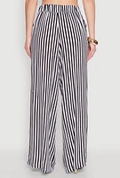 Womens Striped Wide Leg Palazzo Pants, Multi, Size XL