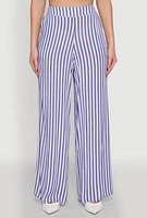 Womens Striped Wide Leg Palazzo Pants,