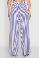 Womens Striped Wide Leg Palazzo Pants,
