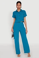 Womens Airy D Ring Closure Crop Top,