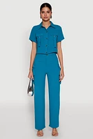 Womens Airy D Ring Closure Crop Top,