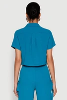 Womens Airy D Ring Closure Crop Top,