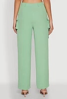 Womens Airy High Waisted Cargo Pocket Pants,