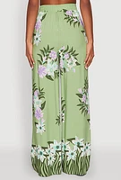 Womens High Waist Floral Palazzo Pants,