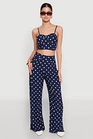 Womens Polka Dot Bustier Top, Blue,