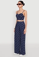 Womens Polka Dot Bustier Top, Blue,