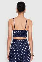 Womens Polka Dot Bustier Top, Blue,