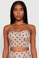 Womens Polka Dot Bustier Top,