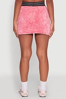 Womens Stylish Mineral Wash Do Not Disturb Graphic Skirt, Pink, Size XL