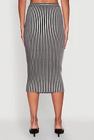 Womens Striped Knot Front Knit Pencil Skirt, Multi, Size XL