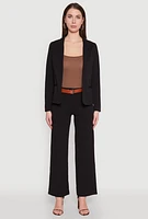 Womens Crepe Knit Belted Dress Pants,