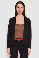 Womens Long Sleeve Crepe Knit Open Front Blazer,