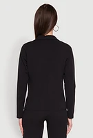 Womens Long Sleeve Crepe Knit Open Front Blazer,