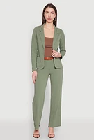 Womens Long Sleeve Crepe Knit Open Front Blazer,