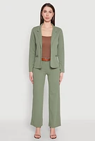 Womens Long Sleeve Crepe Knit Open Front Blazer,