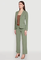 Womens Long Sleeve Crepe Knit Open Front Blazer,