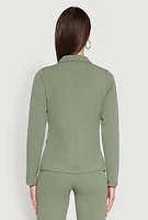 Womens Long Sleeve Crepe Knit Open Front Blazer,