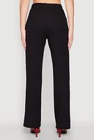Womens Ribbed Knit Boot Cut Pants,