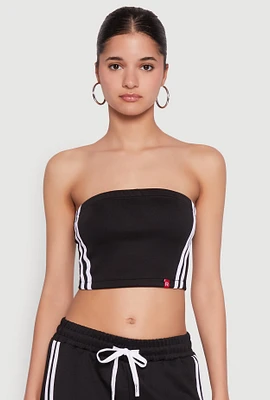 Womens Varsity Stripe Cropped Tube Top,