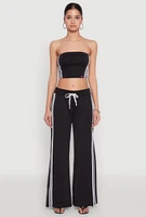 Womens Varsity Stripe Cropped Tube Top,
