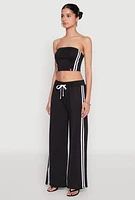 Womens Varsity Stripe Cropped Tube Top,