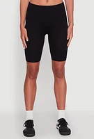 Womens Seamless High Waisted Ribbed Knit Bike Shorts,