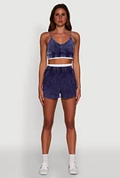 Womens Chic High-Waisted Mineral Wash Shorts,