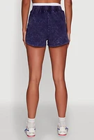 Womens Chic High-Waisted Mineral Wash Shorts,