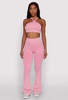 Womens Seamless Caged Open Back Crop Top, Pink, Size S-M
